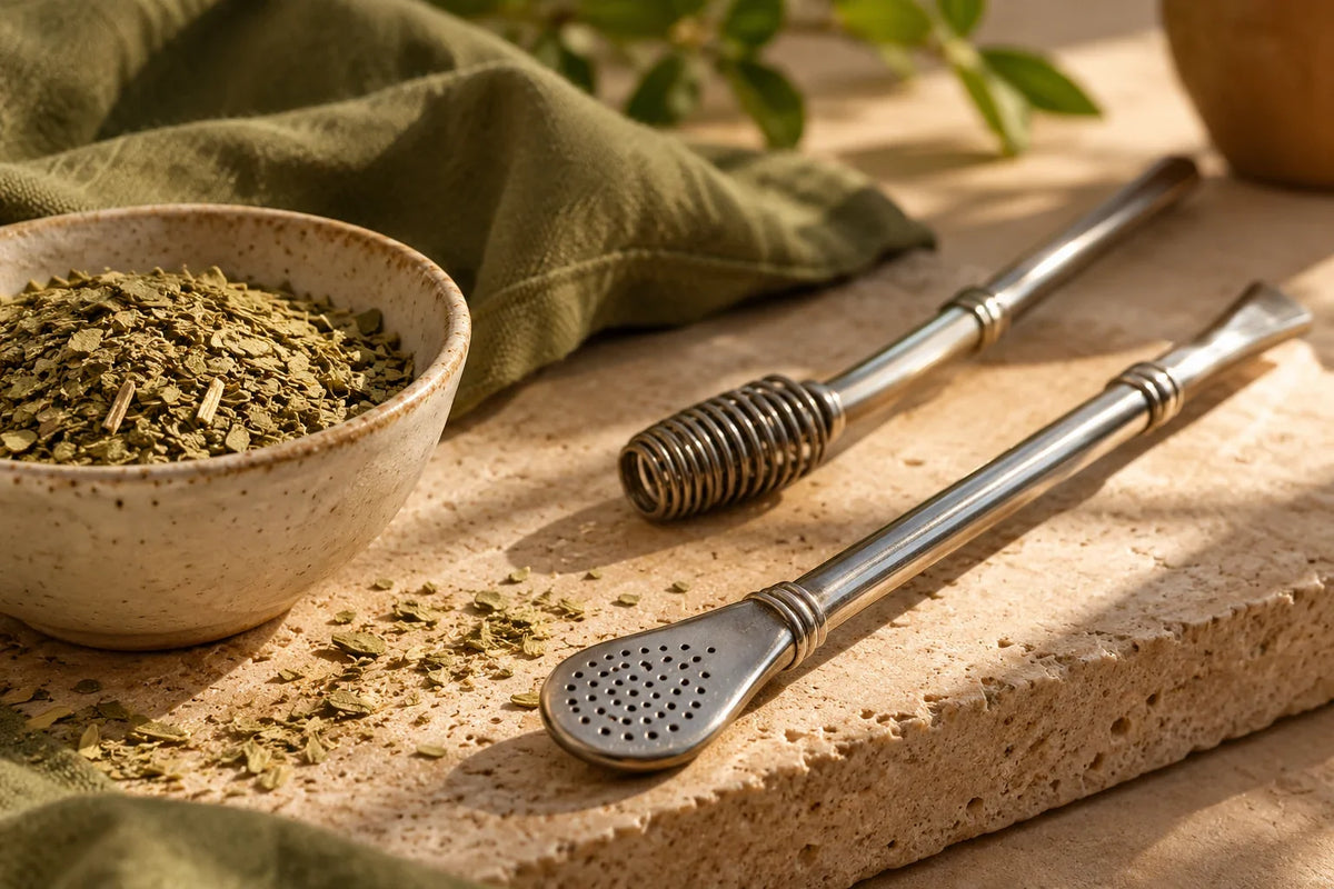 Kašikasti i opružni filter bombille uz suvu yerba mate