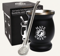 Mate Green crni set sa posudom, metalnom bombillom i kutijom