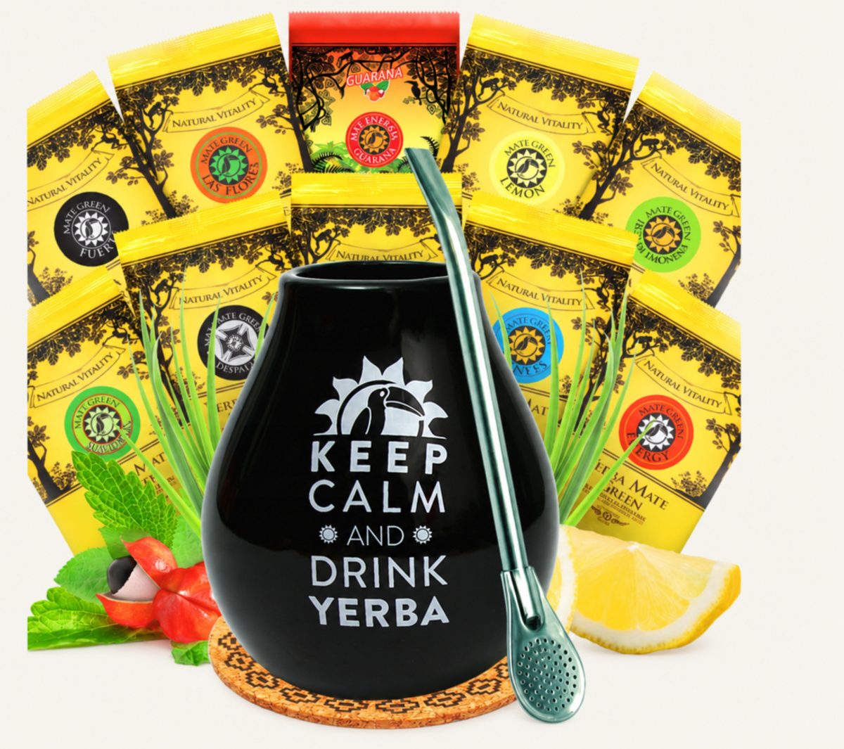 Mate Green degustacioni set – crni Keep Calm – fotografija proizvoda