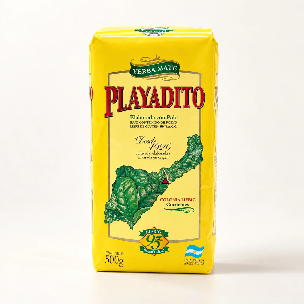 Playadito yerba mate 500 g — fotografija proizvoda na svetloj pozadini