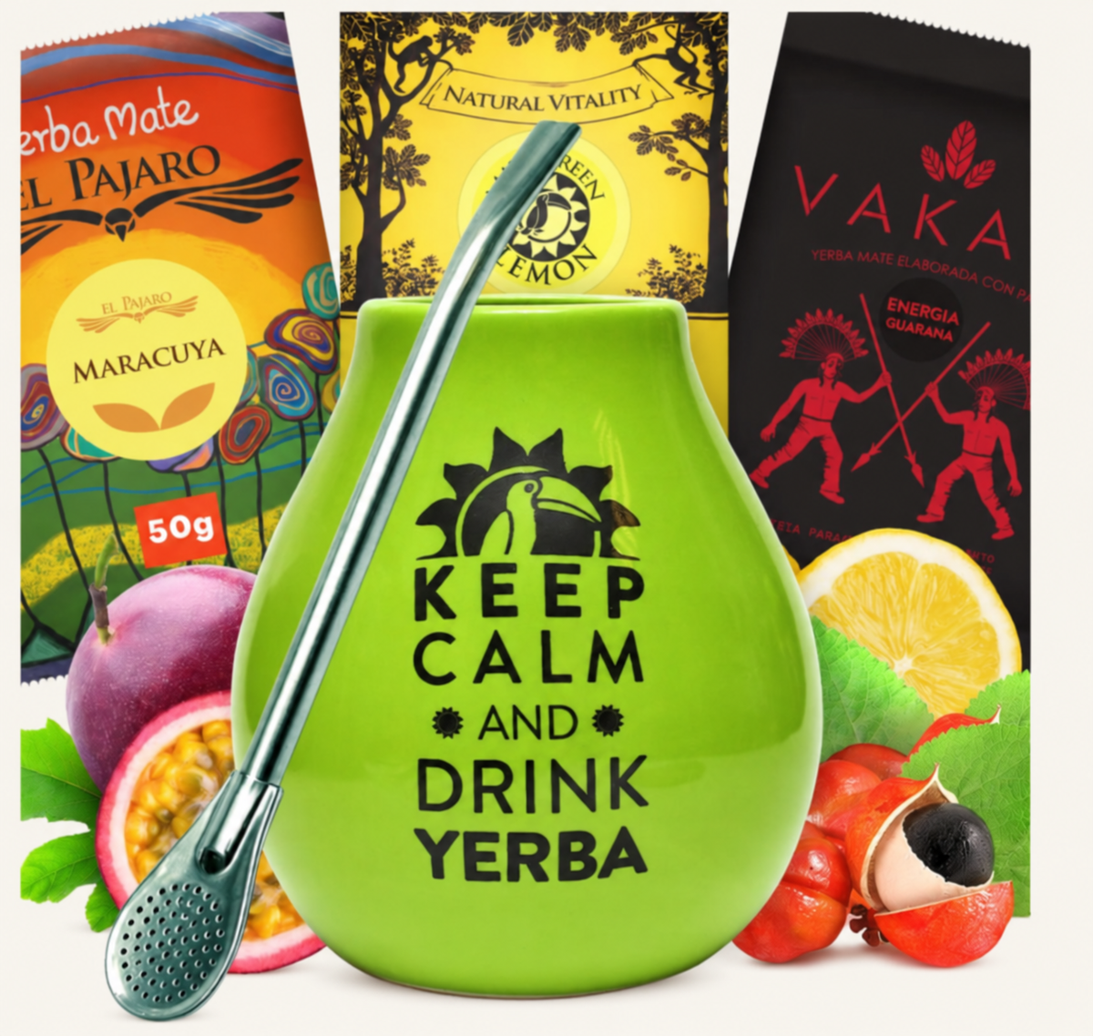 Yerba mate set – zeleni Keep Calm – fotografija proizvoda